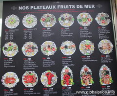 Food prices in Paris restaurants, Mussel-based menu